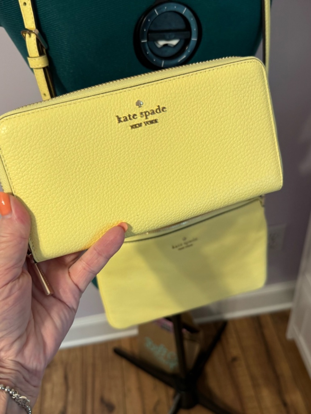 Kate Spade Yellow Pebble Crossbody w/ Matching Wallet NWT - Picture 3 of 4